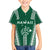 Polynesian Hawaii Volleyball Custom Family Matching Off The Shoulder Long Sleeve Dress and Hawaiian Shirt Green Kakau with Map Motif