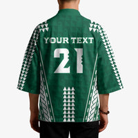 Polynesian Hawaii Volleyball Custom Kimono Green Kakau with Map Motif - Polynesian Pride