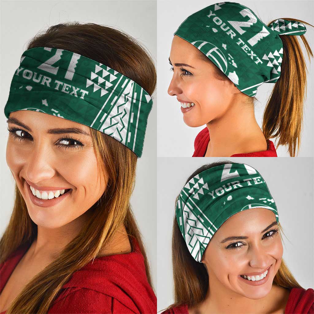 Polynesian Hawaii Volleyball Custom Neck Gaiter Green Kakau with Map Motif - Polynesian Pride