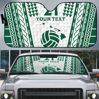 Polynesian Hawaii Volleyball Custom Auto Sun Shade White Kakau with Map Motif - Polynesian Pride