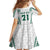 Polynesian Hawaii Volleyball Custom Family Matching Off The Shoulder Long Sleeve Dress and Hawaiian Shirt White Kakau with Map Motif