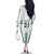 Polynesian Hawaii Volleyball Custom Family Matching Off The Shoulder Long Sleeve Dress and Hawaiian Shirt White Kakau with Map Motif