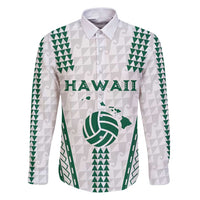 Polynesian Hawaii Volleyball Custom Family Matching Puletasi and Hawaiian Shirt White Kakau with Map Motif