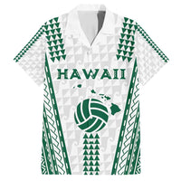 Polynesian Hawaii Volleyball Custom Family Matching Tank Maxi Dress and Hawaiian Shirt White Kakau with Map Motif