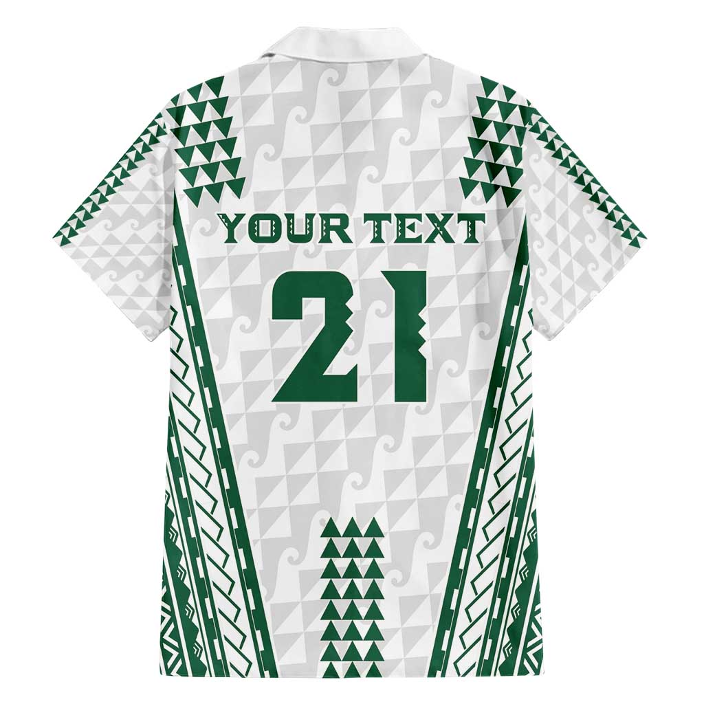 Polynesian Hawaii Volleyball Custom Hawaiian Shirt White Kakau with Map Motif