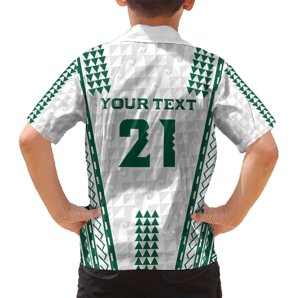 Polynesian Hawaii Volleyball Custom Hawaiian Shirt White Kakau with Map Motif