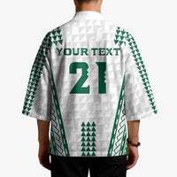 Polynesian Hawaii Volleyball Custom Kimono White Kakau with Map Motif - Polynesian Pride