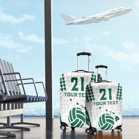 Polynesian Hawaii Volleyball Custom Luggage Cover White Kakau with Map Motif