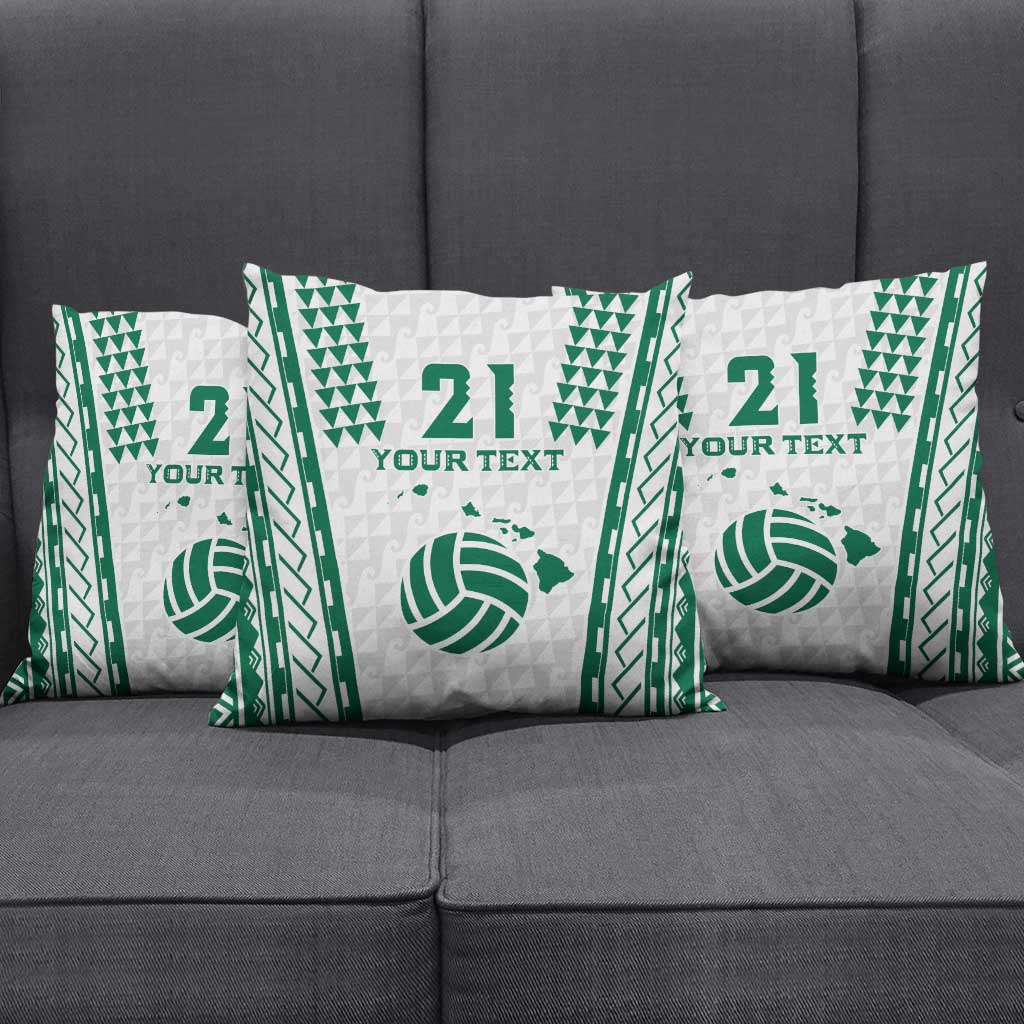 Polynesian Hawaii Volleyball Custom Pillow Cover White Kakau with Map Motif - Polynesian Pride