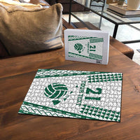 Polynesian Hawaii Volleyball Custom Puzzle White Kakau with Map Motif - Polynesian Pride
