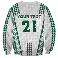 Polynesian Hawaii Volleyball Custom Sweatshirt White Kakau with Map Motif