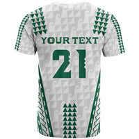 Polynesian Hawaii Volleyball Custom T Shirt White Kakau with Map Motif