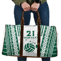 Polynesian Hawaii Volleyball Custom Travel Bag White Kakau with Map Motif - Polynesian Pride