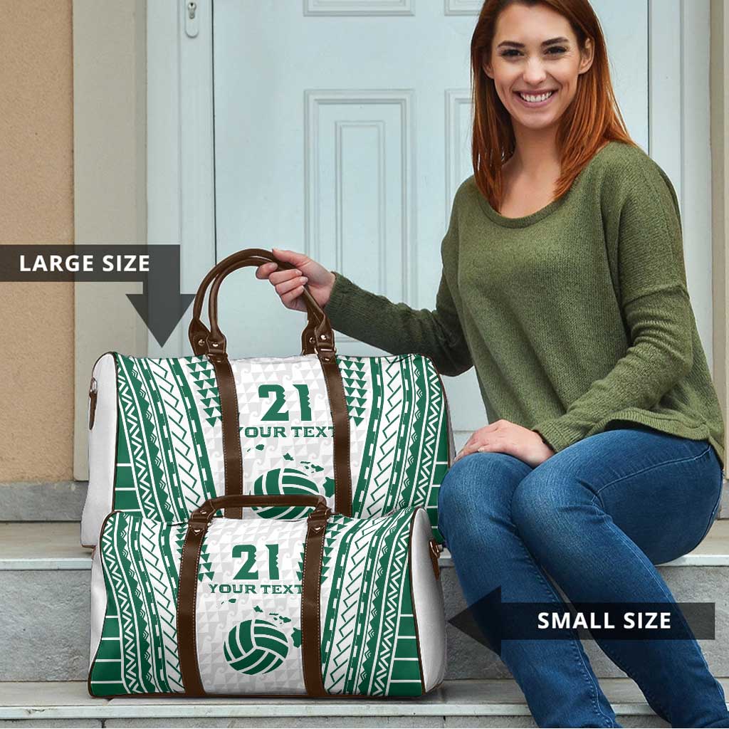 Polynesian Hawaii Volleyball Custom Travel Bag White Kakau with Map Motif - Polynesian Pride