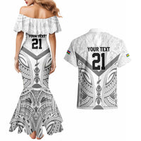 New Caledonia Football Custom Couples Matching Mermaid Dress and Hawaiian Shirt Go Champions Les Cagous LT9 - Polynesian Pride