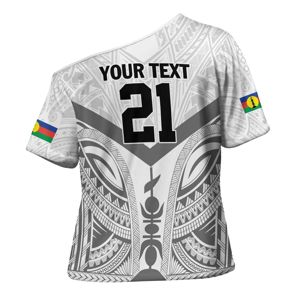 New Caledonia Football Custom Cross Shoulder Shirt Go Champions Les Cagous - Polynesian Pride