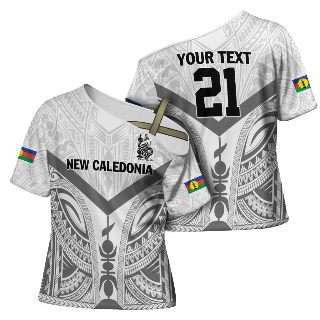 New Caledonia Football Custom Cross Shoulder Shirt Go Champions Les Cagous - Polynesian Pride