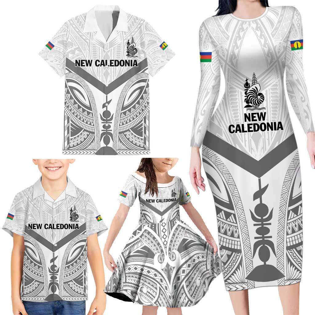 New Caledonia Football Custom Family Matching Long Sleeve Bodycon Dress and Hawaiian Shirt Go Champions Les Cagous LT9 - Polynesian Pride