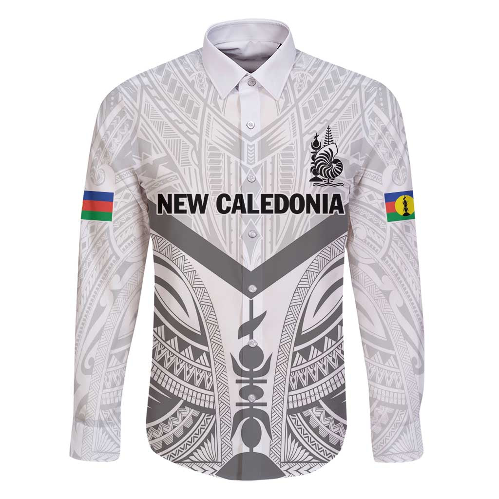 New Caledonia Football Custom Family Matching Long Sleeve Bodycon Dress and Hawaiian Shirt Go Champions Les Cagous LT9 Dad's Shirt - Long Sleeve White - Polynesian Pride