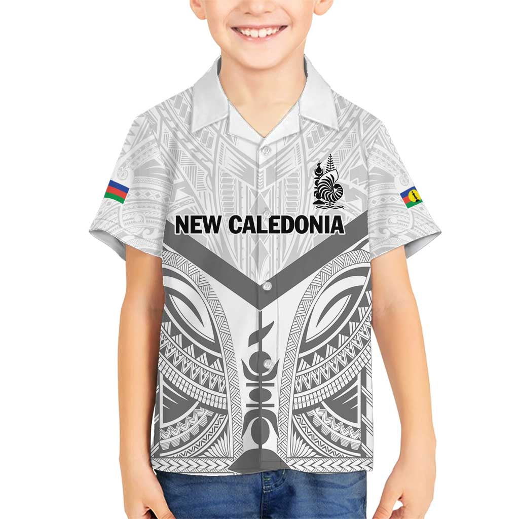 New Caledonia Football Custom Family Matching Summer Maxi Dress and Hawaiian Shirt Go Champions Les Cagous LT9 Son's Shirt White - Polynesian Pride