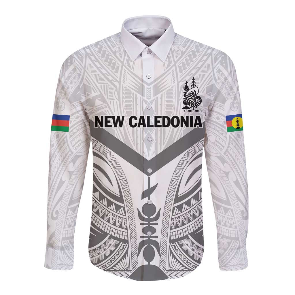 New Caledonia Football Custom Long Sleeve Button Shirt Go Champions Les Cagous LT9 Unisex White - Polynesian Pride