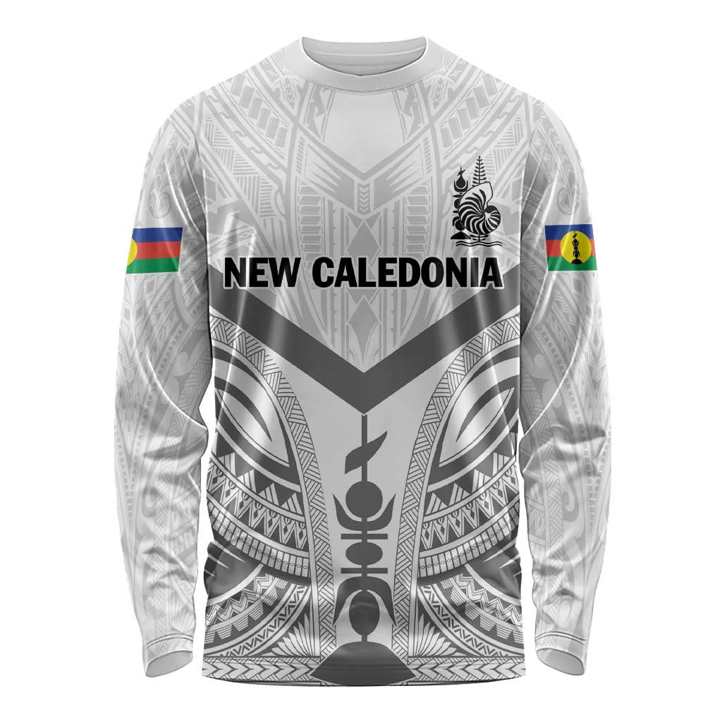 New Caledonia Football Custom Long Sleeve Shirt Go Champions Les Cagous LT9 Unisex White - Polynesian Pride