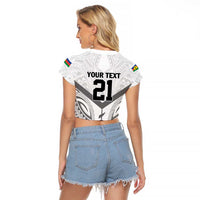 New Caledonia Football Custom Raglan Cropped T Shirt Go Champions Les Cagous LT9 - Polynesian Pride