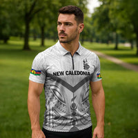 New Caledonia Football Custom Zipper Polo Shirt Go Champions Les Cagous LT9 - Polynesian Pride