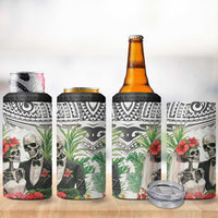 Skeleton Love for Valentines Day 4 in 1 Can Cooler Tumbler Polynesian Tribal Love Forever LT9 - Polynesian Pride