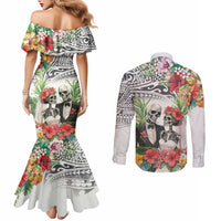 Skeleton Love for Valentines Day Couples Matching Mermaid Dress and Long Sleeve Button Shirt Polynesian Tribal Love Forever LT9 - Polynesian Pride