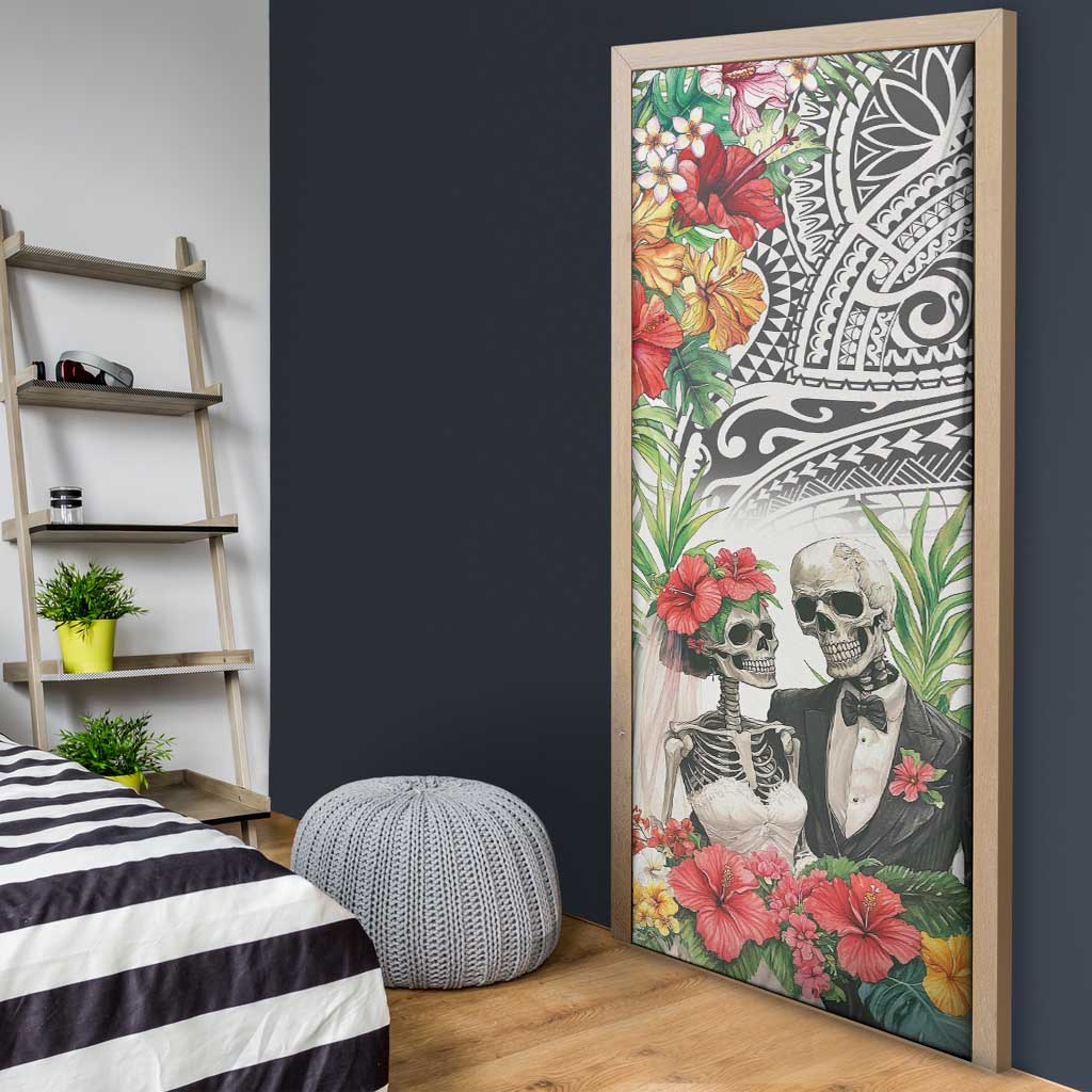 Skeleton Love for Valentine’s Day Door Cover Polynesian Tribal Love Forever - Polynesian Pride