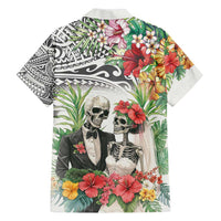 Skeleton Love for Valentines Day Family Matching Tank Maxi Dress and Hawaiian Shirt Polynesian Tribal Love Forever LT9 - Polynesian Pride