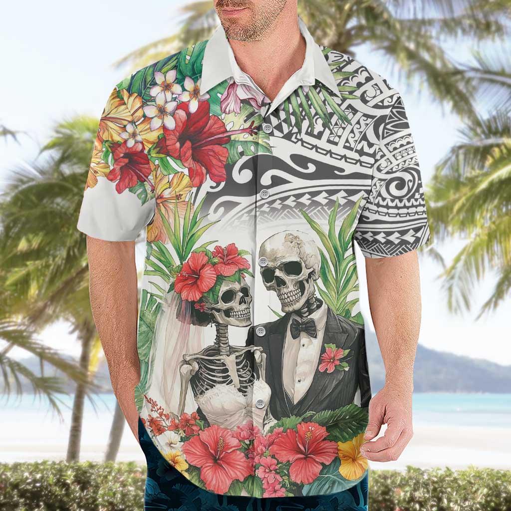 Skeleton Love for Valentine’s Day Hawaiian Shirt Polynesian Tribal Love Forever