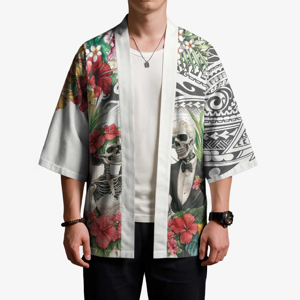 Skeleton Love for Valentine’s Day Kimono Polynesian Tribal Love Forever - Polynesian Pride