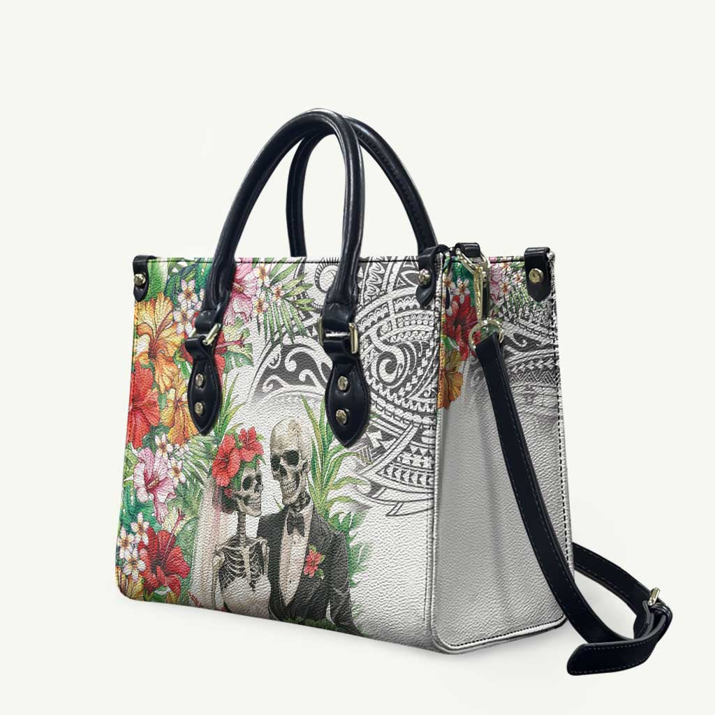 Skeleton Love for Valentine’s Day Leather Bag Polynesian Tribal Love Forever - Polynesian Pride