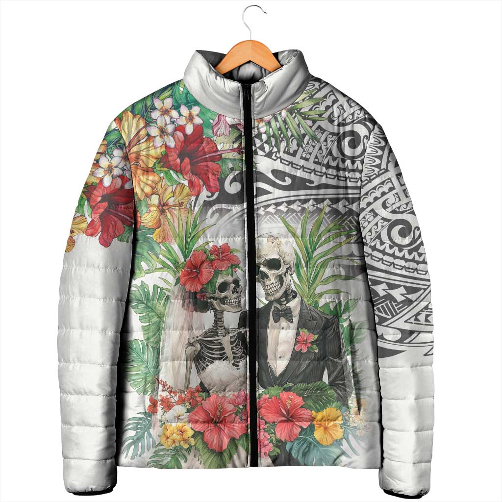 Skeleton Love for Valentine’s Day Padded Jacket Polynesian Tribal Love Forever - Polynesian Pride
