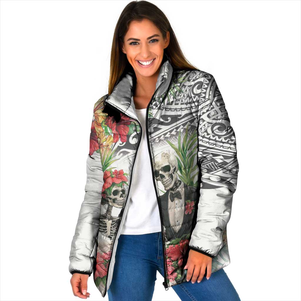 Skeleton Love for Valentine’s Day Padded Jacket Polynesian Tribal Love Forever - Polynesian Pride