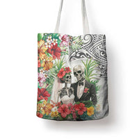 Skeleton Love for Valentine’s Day Tote Bag Polynesian Tribal Love Forever - Polynesian Pride