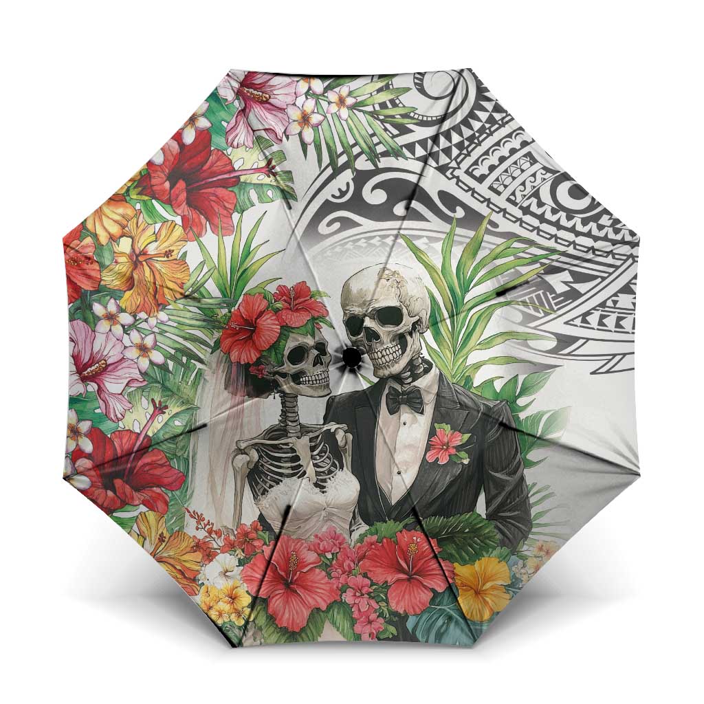 Skeleton Love for Valentine’s Day Umbrella Polynesian Tribal Love Forever - Polynesian Pride