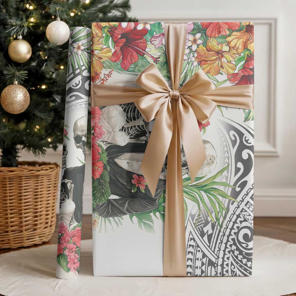Skeleton Love for Valentine’s Day Wrapping Paper Polynesian Tribal Love Forever - Polynesian Pride