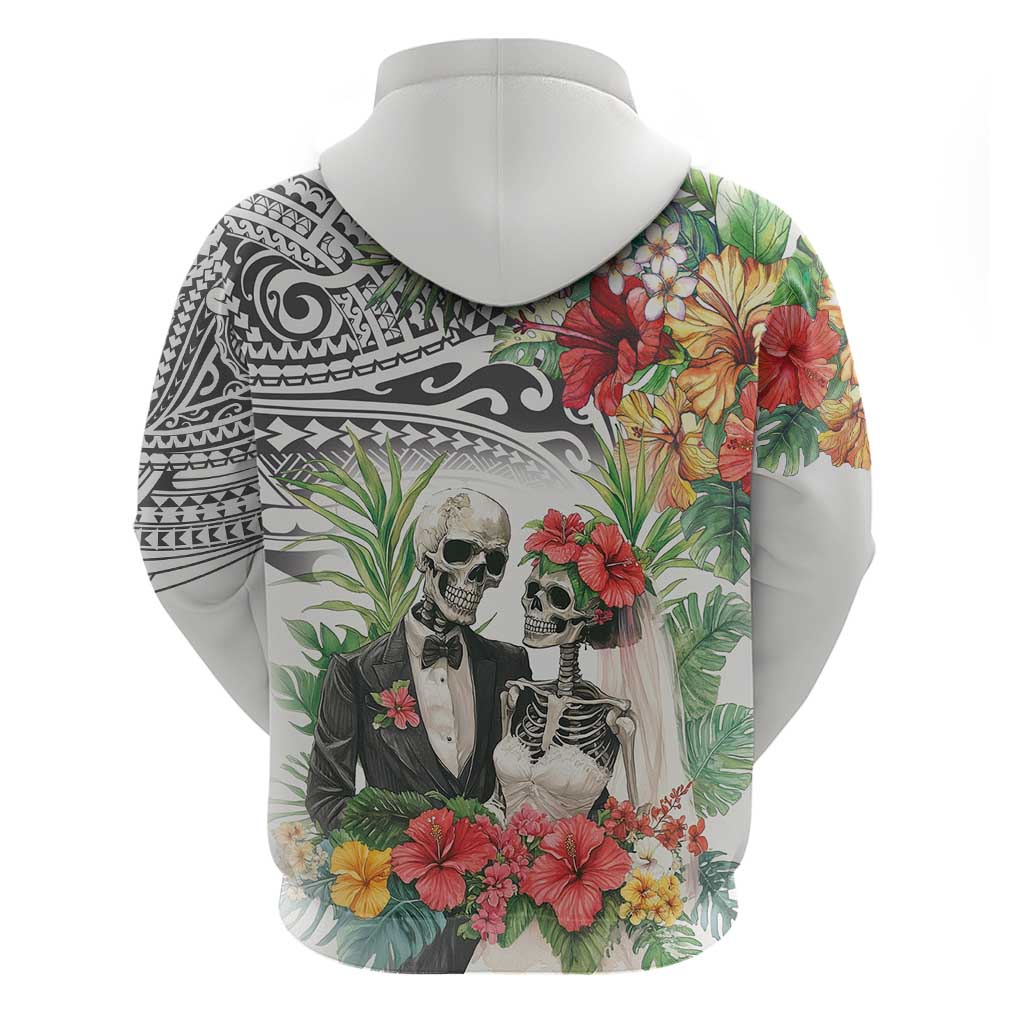 Skeleton Love for Valentine’s Day Zip Hoodie Polynesian Tribal Love Forever