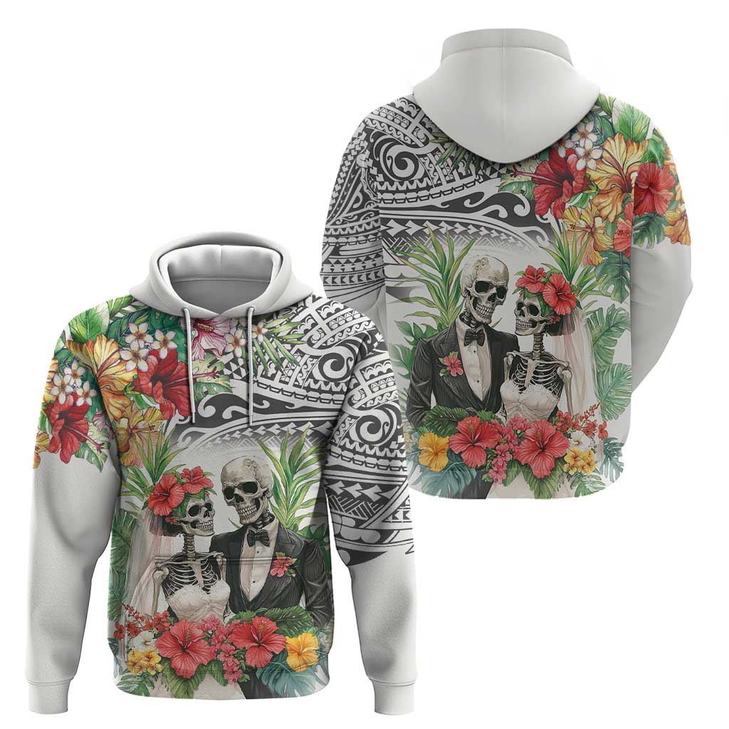 Skeleton Love for Valentine’s Day Zip Hoodie Polynesian Tribal Love Forever