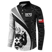 Personalised Tonga Emancipation Day Button Sweatshirt Since 1970 Ngatu Tribal Pattern