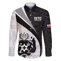 Personalised Tonga Emancipation Day Family Matching Long Sleeve Bodycon Dress and Hawaiian Shirt Since 1970 Ngatu Tribal Pattern