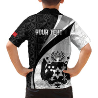 Personalised Tonga Emancipation Day Family Matching Puletasi and Hawaiian Shirt Since 1970 Ngatu Tribal Pattern