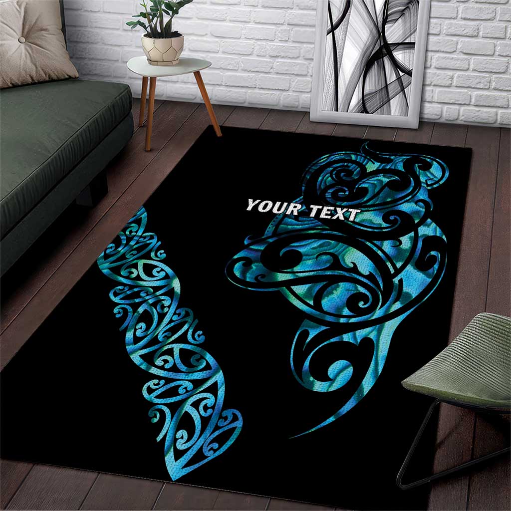 All Black Maori Tribal Tattoo Personalised Area Rug Polynesian Style LT9 Black - Polynesian Pride