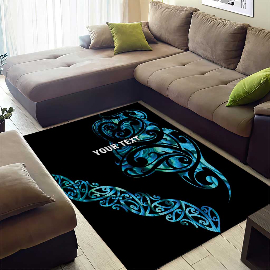 All Black Maori Tribal Tattoo Personalised Area Rug Polynesian Style LT9 - Polynesian Pride