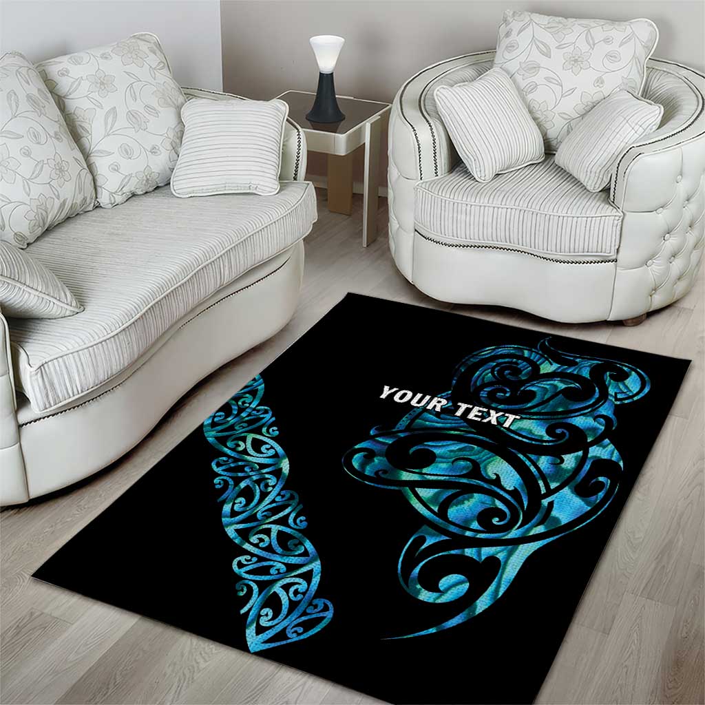 All Black Maori Tribal Tattoo Personalised Area Rug Polynesian Style LT9 - Polynesian Pride
