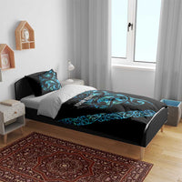 All Black Maori Tribal Tattoo Personalised Bedding Set Polynesian Style