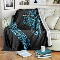 All Black Maori Tribal Tattoo Personalised Blanket Polynesian Style LT9 Black - Polynesian Pride